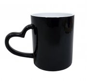 Magikmug noir avec une anse cœur Brillant