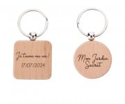 Porte clé forme bois gravure laser