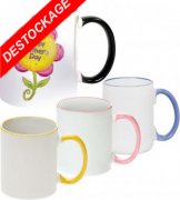 Tasse bicolore anse et liseré