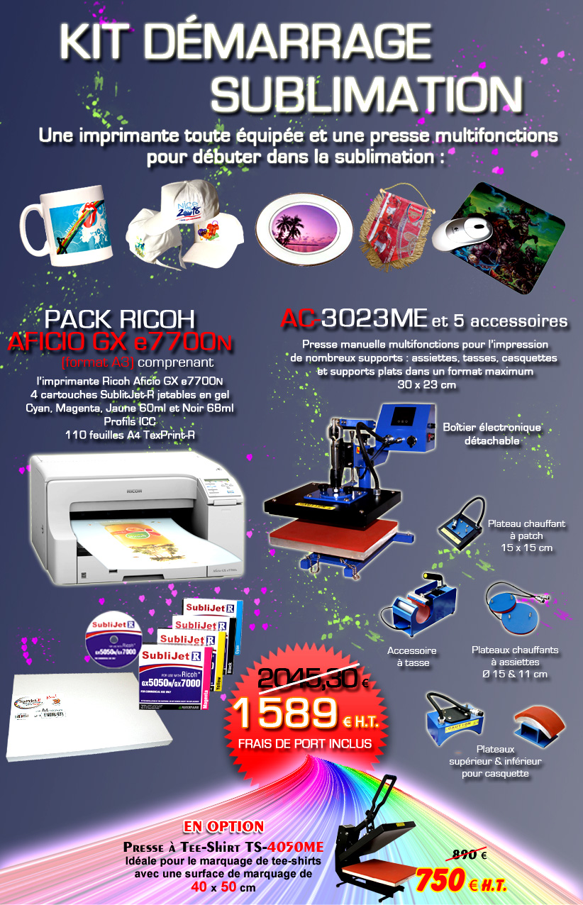 Kit démarrage Sublimation n°3 : Ricoh A3 + AC-3023ME